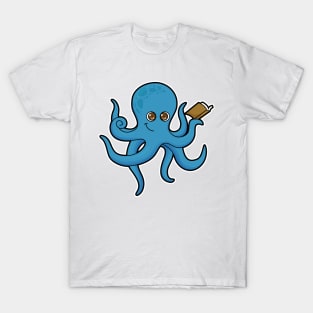 Octopus with Book T-Shirt